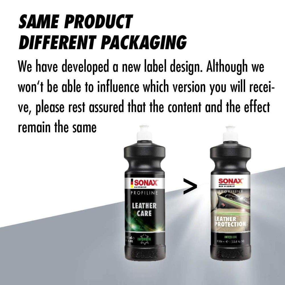 SONAX PROFILINE LEATHER CARE, CONDITIONER, 33.8 FL. OZ. (1L), WHITE