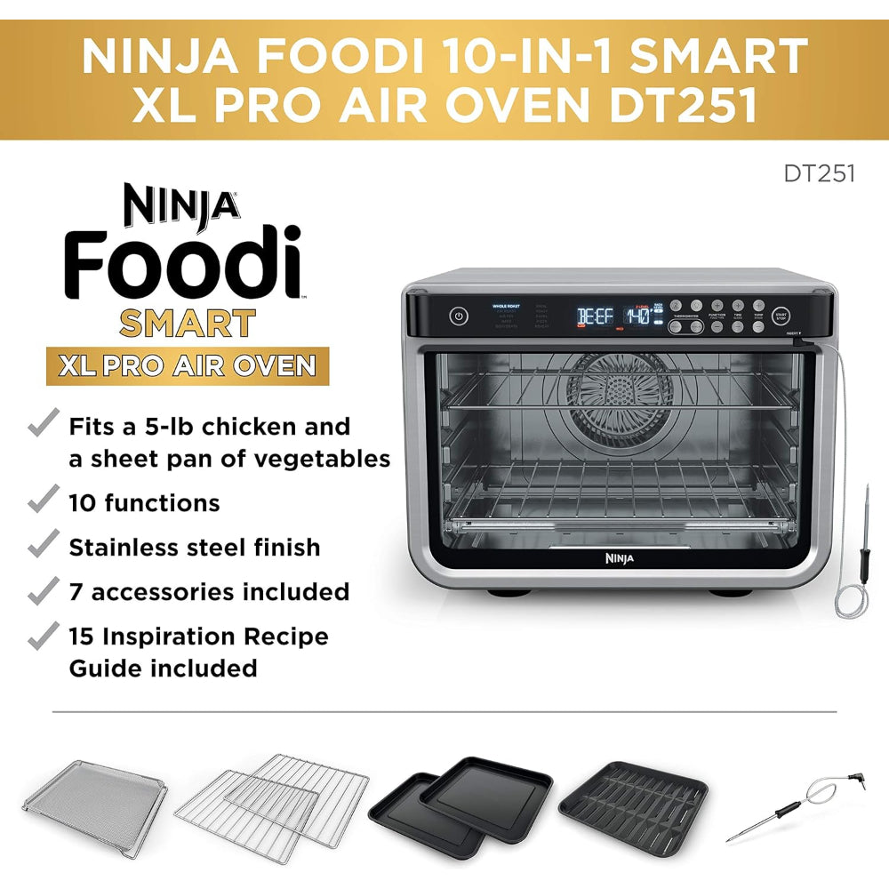 NINJA DT251 FOODI 10-IN-1 SMART XL AIR FRY OVEN, SILVER