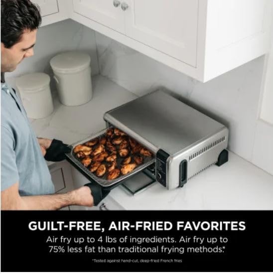 NINJA SP101 DIGITAL AIR FRY COUNTERTOP OVEN, 8-IN-1 FUNCTIONALITY, WITH AIR FRY BASKET, WIRE RACK & CRUMB TRAY, SILVER