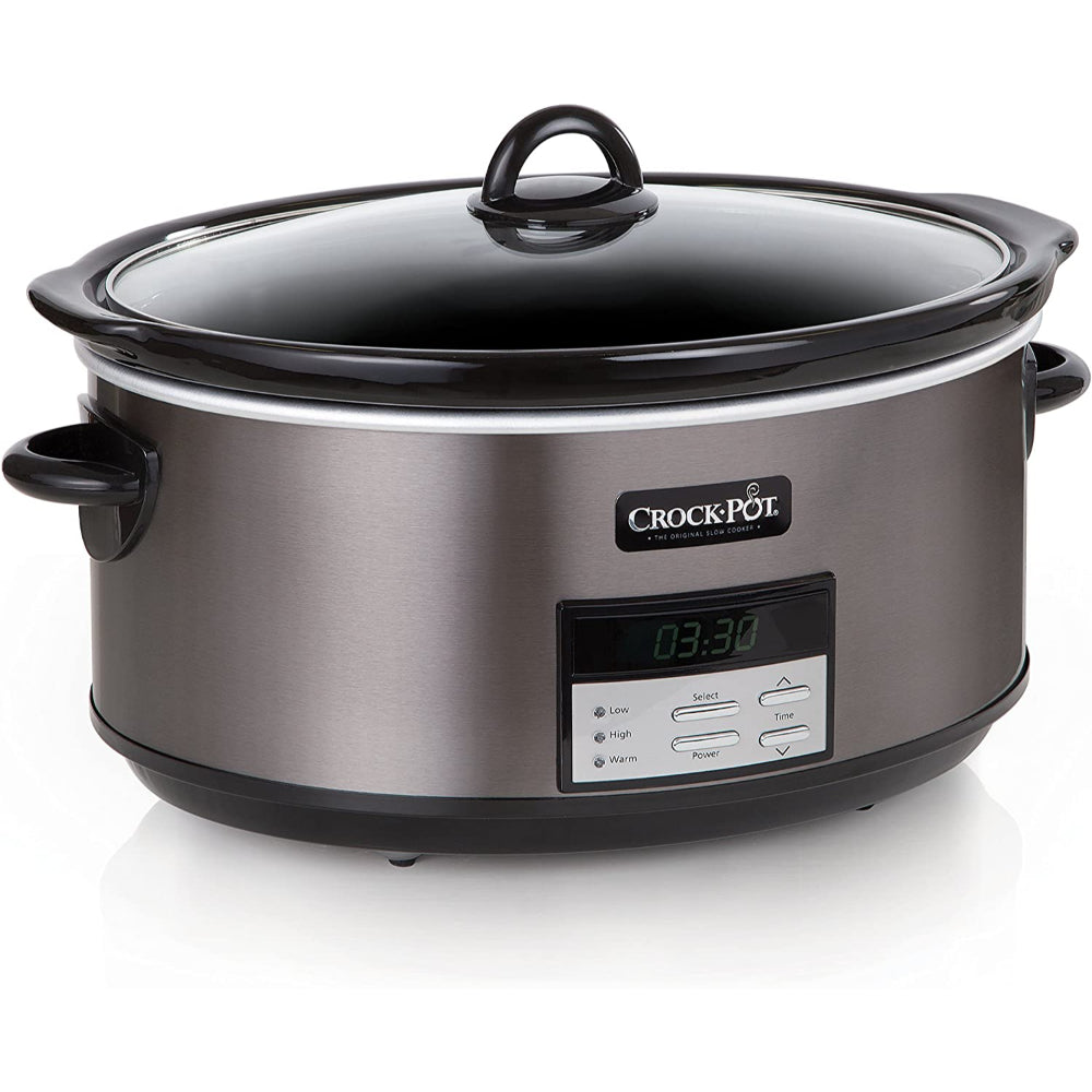 CROCK-POT SLOW COOKER: BRAND NEW, BLACK STAINLESS STEEL