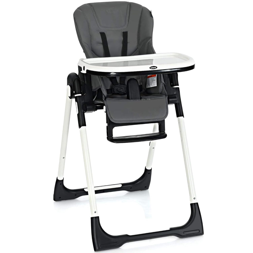 INFANS HIGH CHAIR, FOLDABLE, ADJUSTABLE BACKREST / FOOTREST / SEAT HEIGHT, REMOVEABLE TRAY