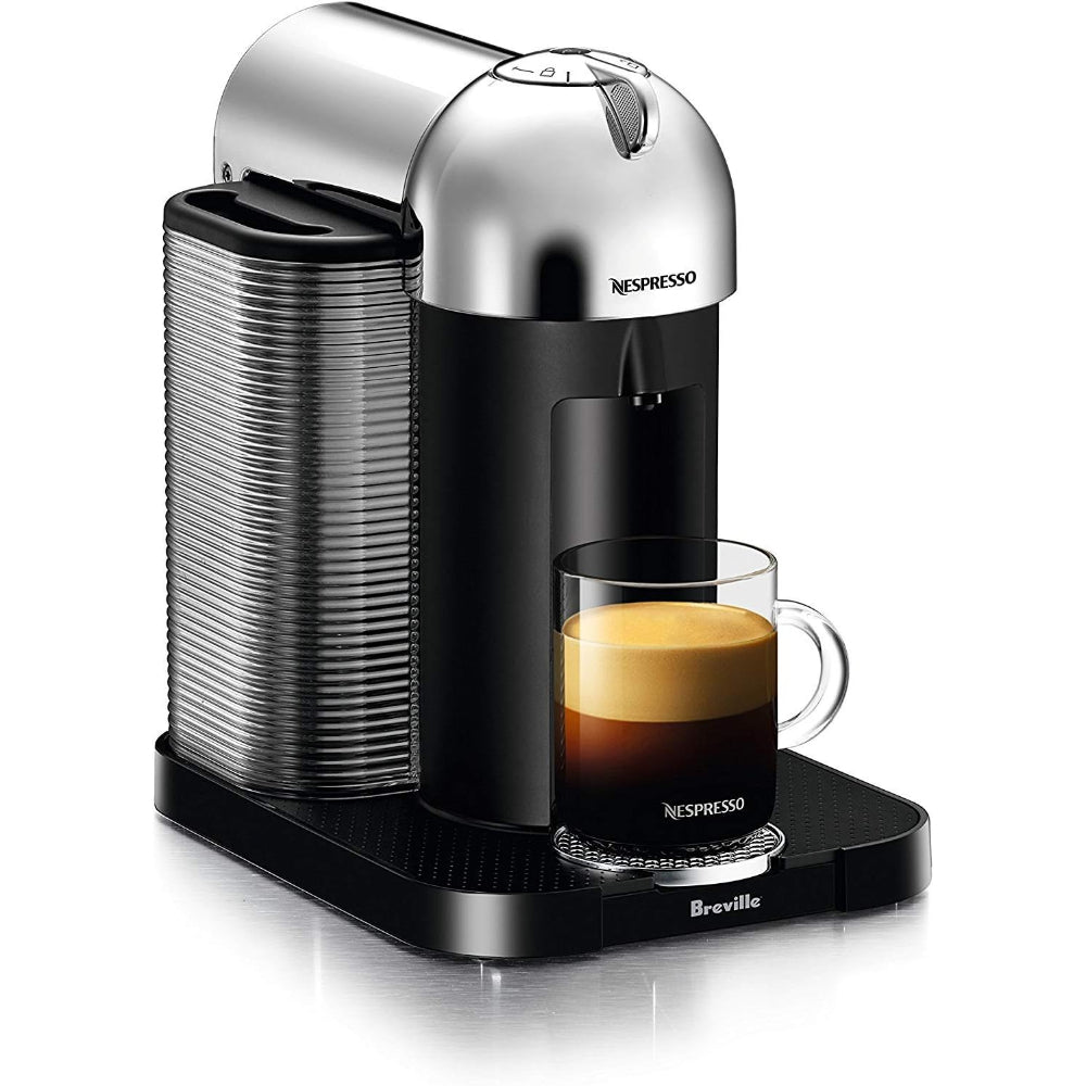 NESPRESSO VERTUO COFFEE AND ESPRESSO MACHINE BY BREVILLE, 5 CUPS, CHROME