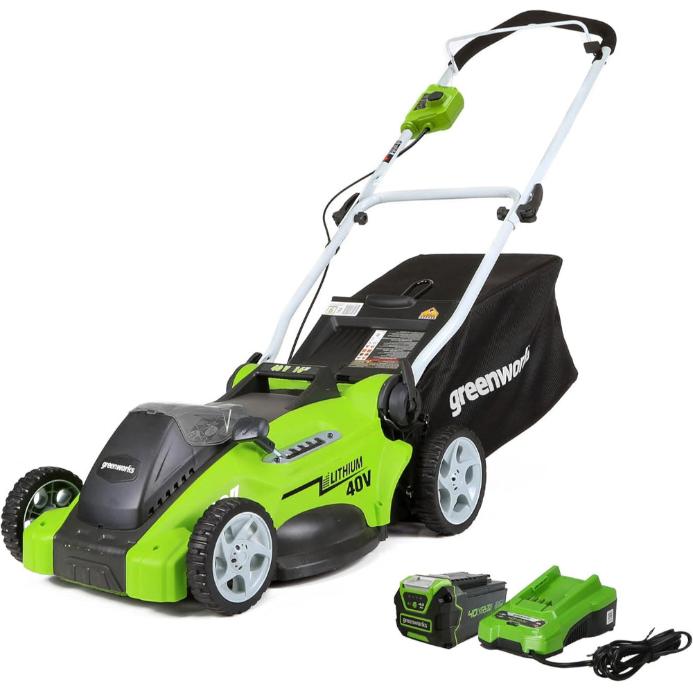 GREENWORKS 40V 16-INCH CORDLESS LAWN MOWER, 4.0 AH BATTERY AND CHARGER INCLUDED 25242