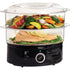 BELLA 2-TIER FOOD STEAMER: DISHWASHER SAFE, STACKABLE BASKETS, AUTO SHUTOFF, 7.4 QT, BLACK