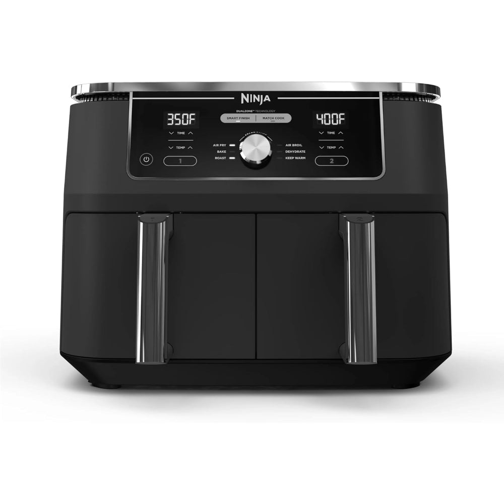 NINJA FOODI 10 QUART DUALZONE 6-IN-1 AIR FRYER: 2 BASKETS, SMART FINISH, GREY