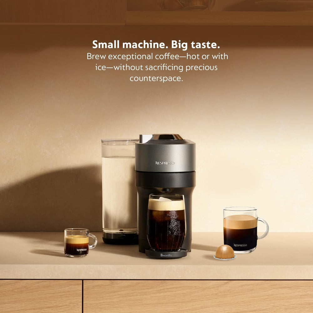 NESPRESSO VERTUO POP+ DELUXE COFFEE AND ESPRESSO MACHINE BY BREVILLE, TITAN