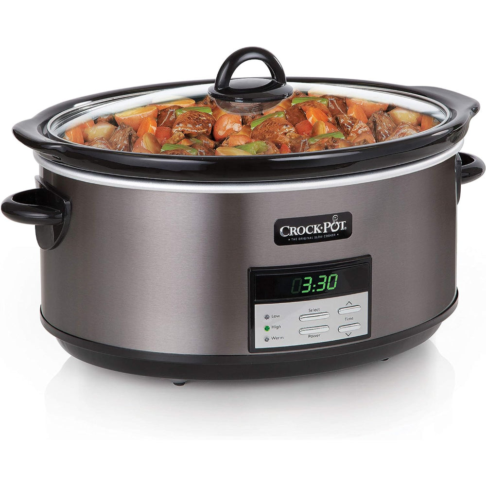 CROCK-POT SLOW COOKER: BRAND NEW, BLACK STAINLESS STEEL