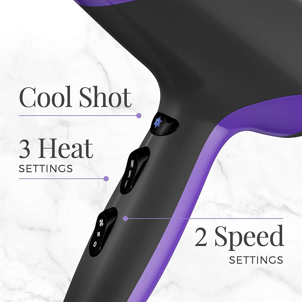 REMINGTON HAIR DRYER: DAMAGE PROTECTION, CERAMIC + IONIC + TOURMALINE TECH, BLACK, 3 PIECE