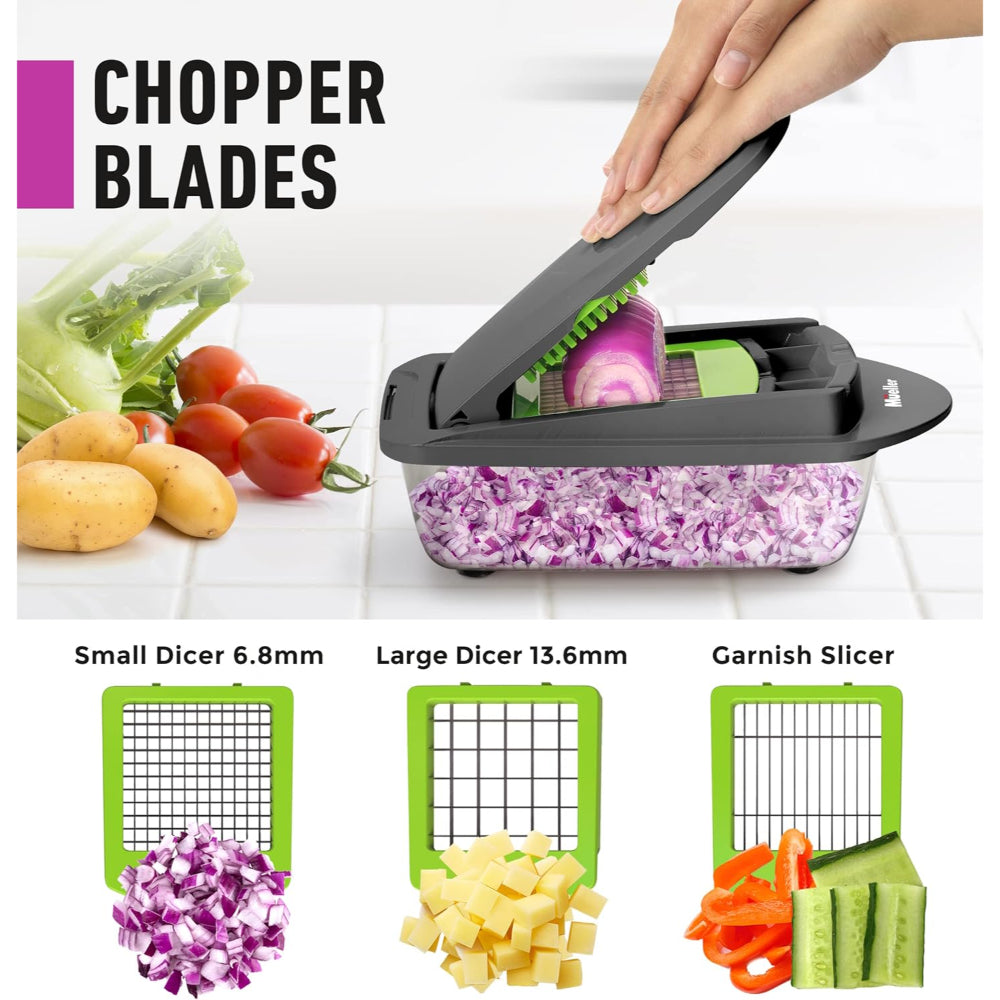 MUELLER PRO-SERIES 8-IN-1 VEGETABLE CHOPPER & SPIRALIZER WITH CONTAINER