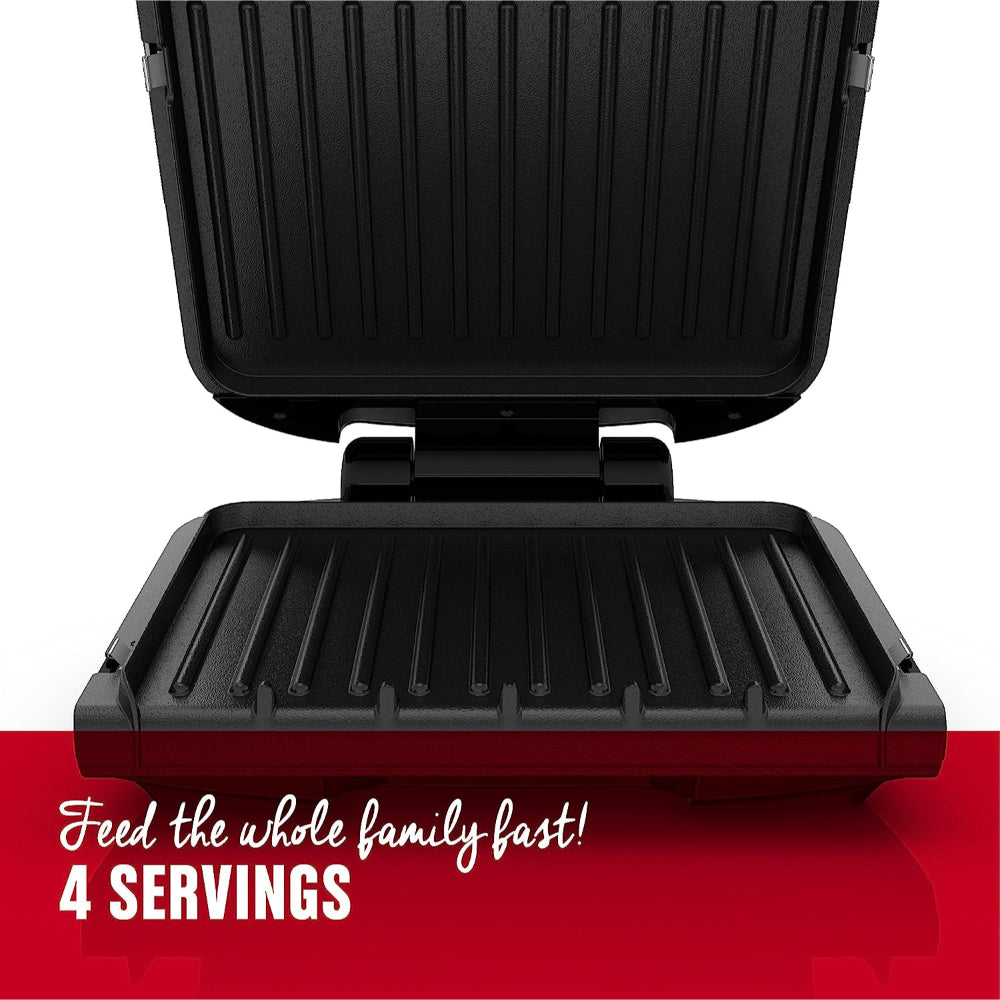 GEORGE FOREMAN GRP1060B 4 SERVING REMOVABLE PLATE GRILL, BLACK