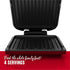 GEORGE FOREMAN GRP1060B 4 SERVING REMOVABLE PLATE GRILL, BLACK