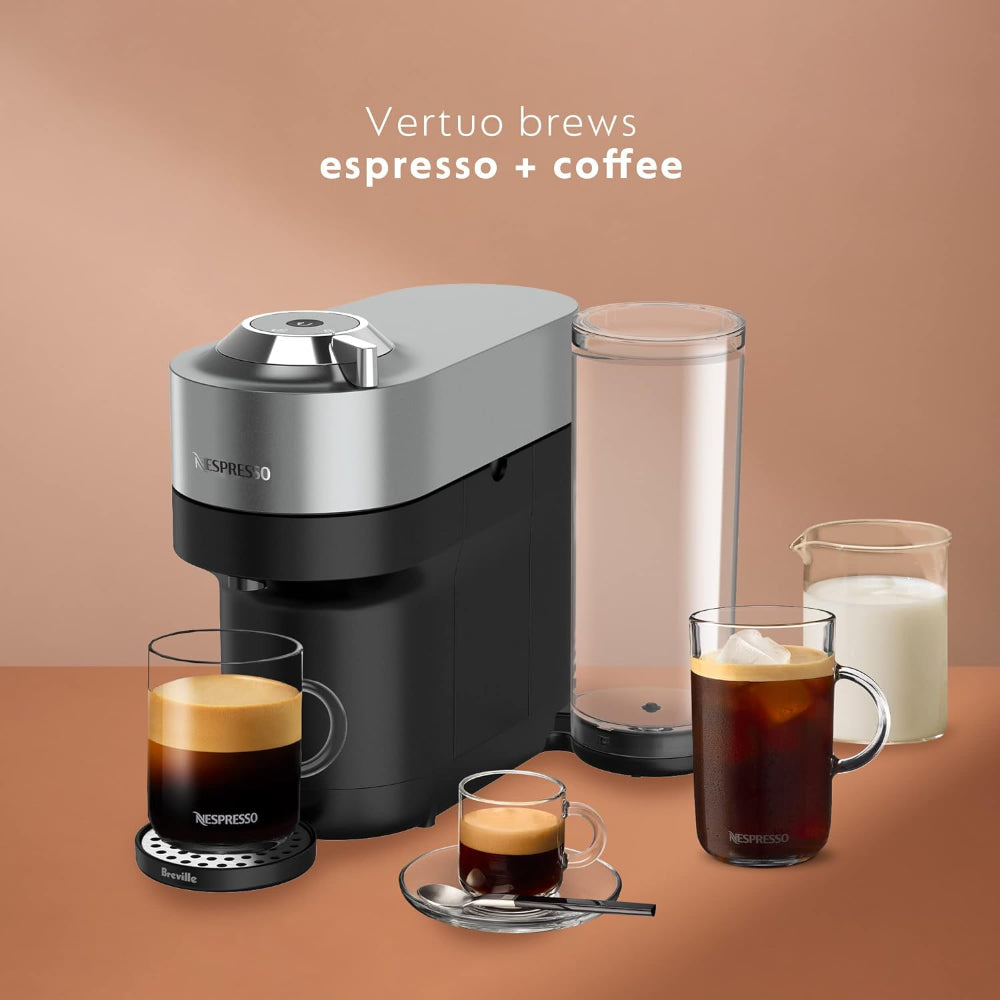 NESPRESSO VERTUO POP+ DELUXE COFFEE AND ESPRESSO MACHINE BY BREVILLE, TITAN
