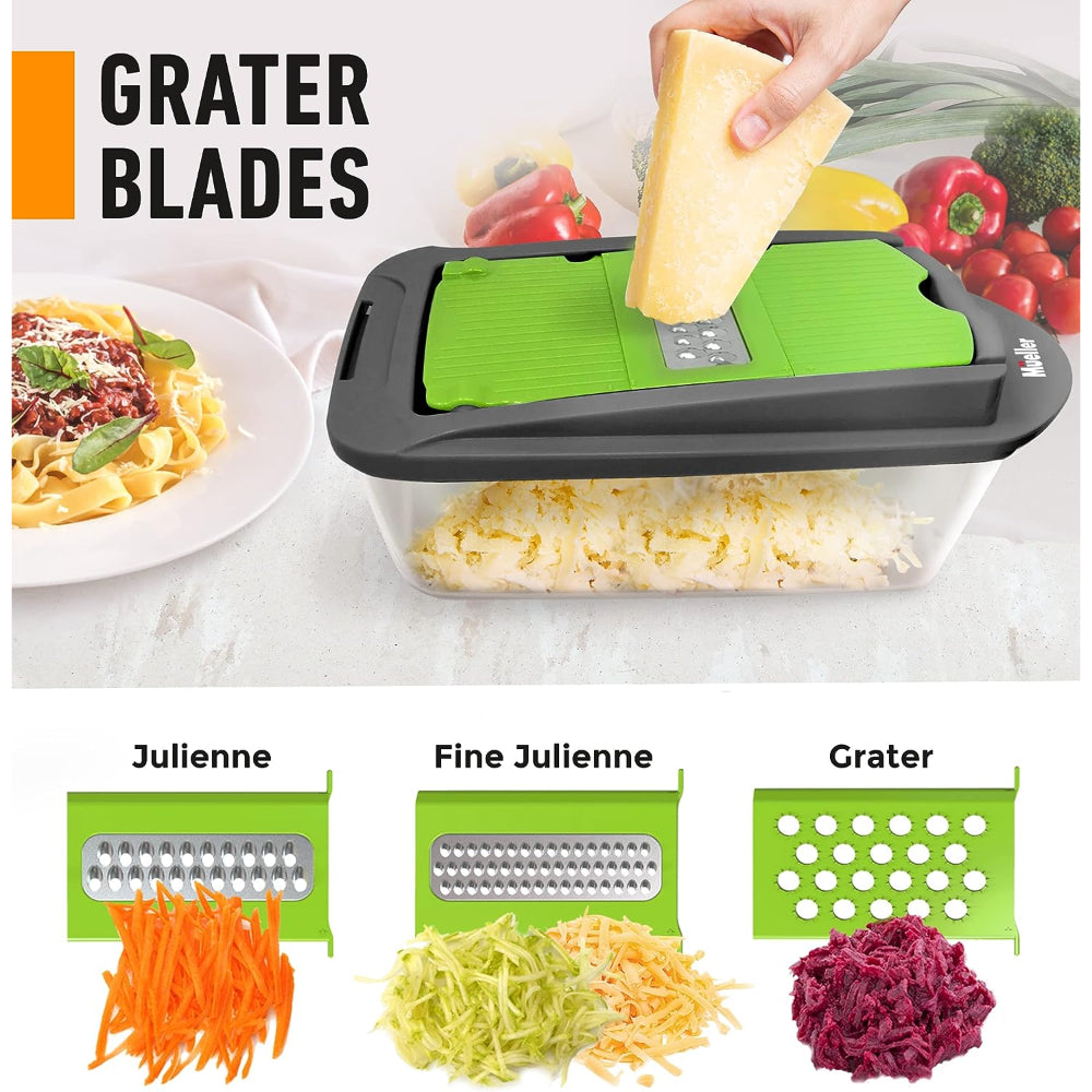MUELLER PRO-SERIES 8-IN-1 VEGETABLE CHOPPER & SPIRALIZER WITH CONTAINER