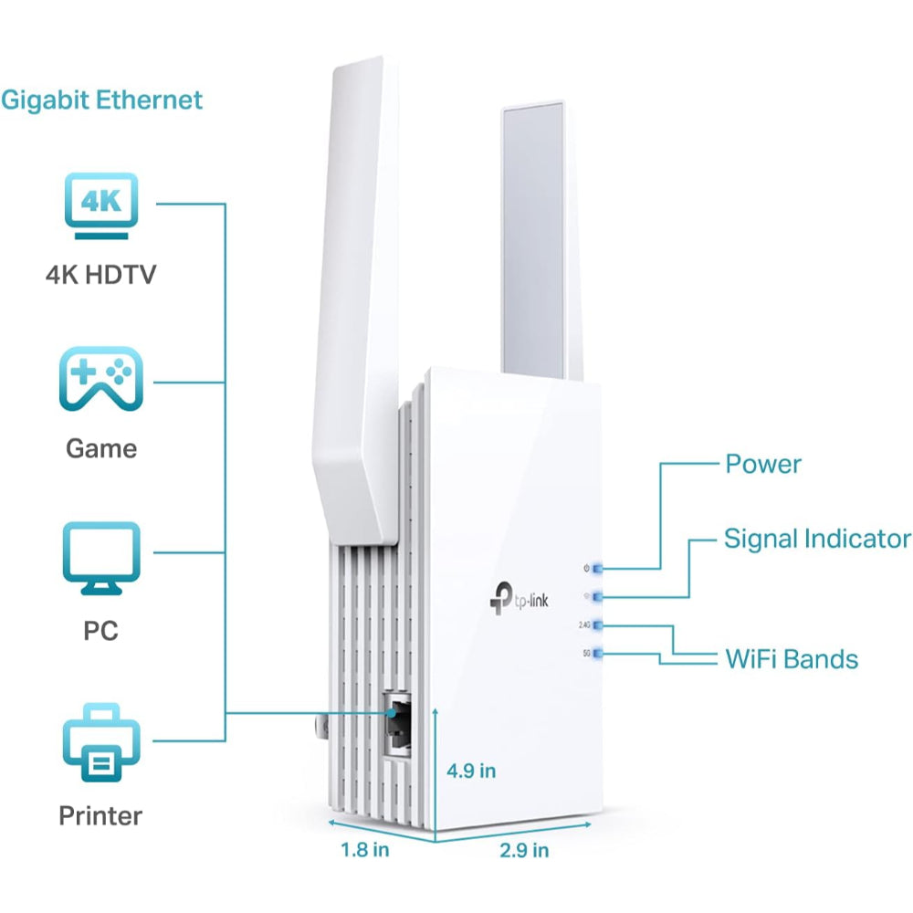 TP-LINK AX1800 WIFI 6 EXTENDER - RE605X