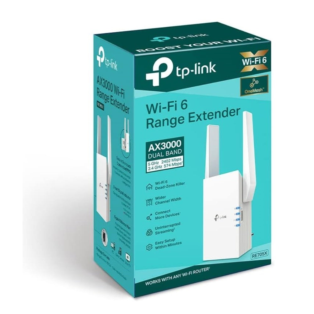 TP-LINK AX3000 DUAL-BAND WI-FI 6 RANGE EXTENDER - RE705X