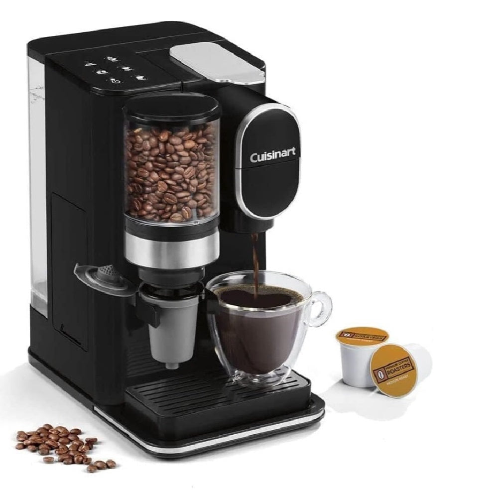 CUISINART DGB-2 SINGLE SERVE COFFEE MAKER + COFFEE GRINDER, 48 OZ, BLACK
