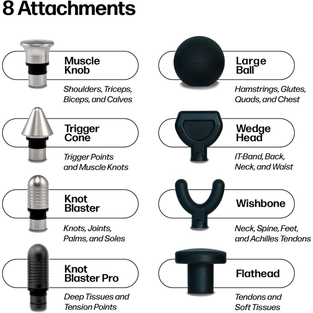VYBE PRO PERCUSSION MASSAGE GUN: 9 SPEEDS, 8 ATTACHMENTS, QUIET