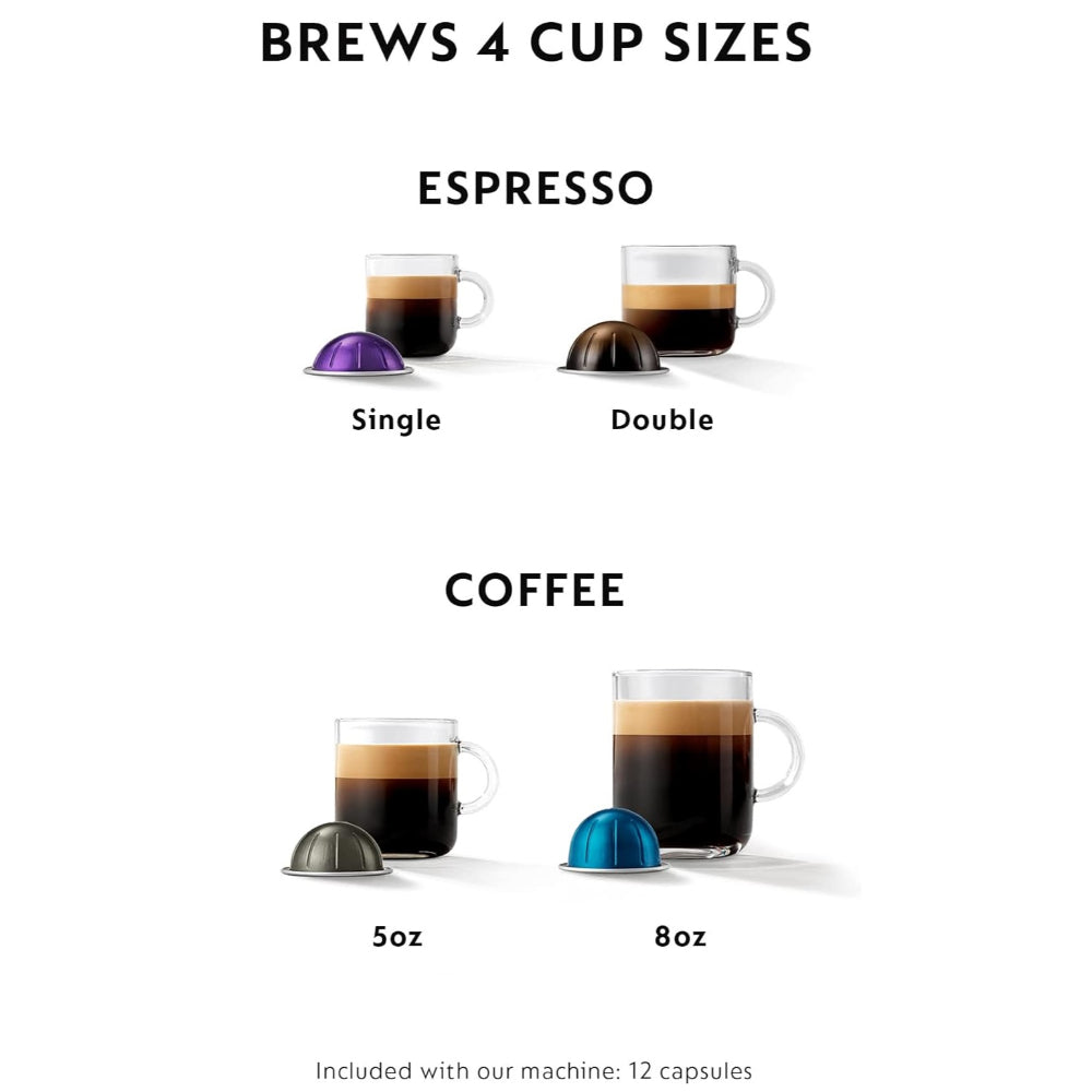 NESPRESSO VERTUO PLUS COFFEE AND ESPRESSO MAKER BY DE'LONGHI, 60 OZ, TITAN