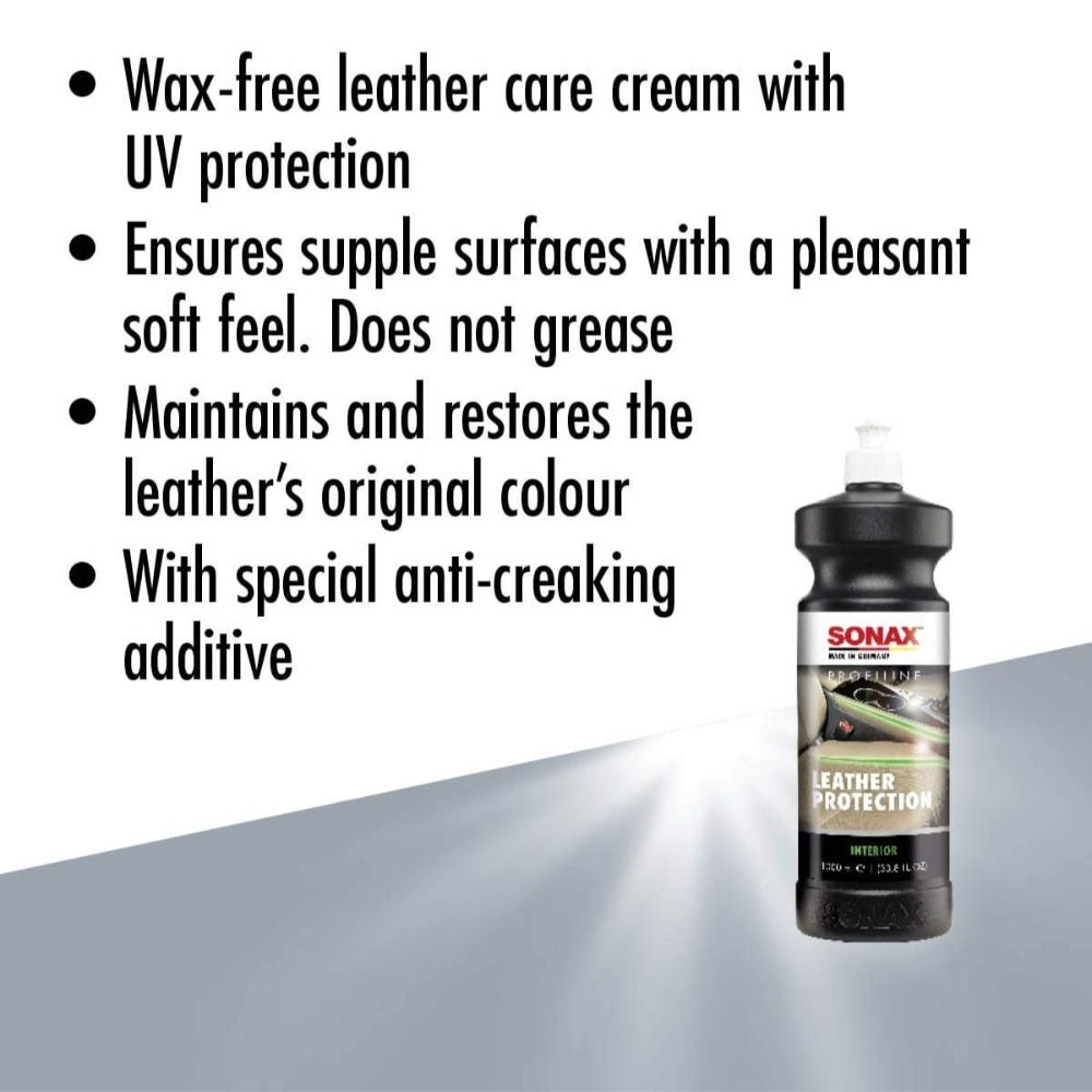 SONAX PROFILINE LEATHER CARE, CONDITIONER, 33.8 FL. OZ. (1L), WHITE