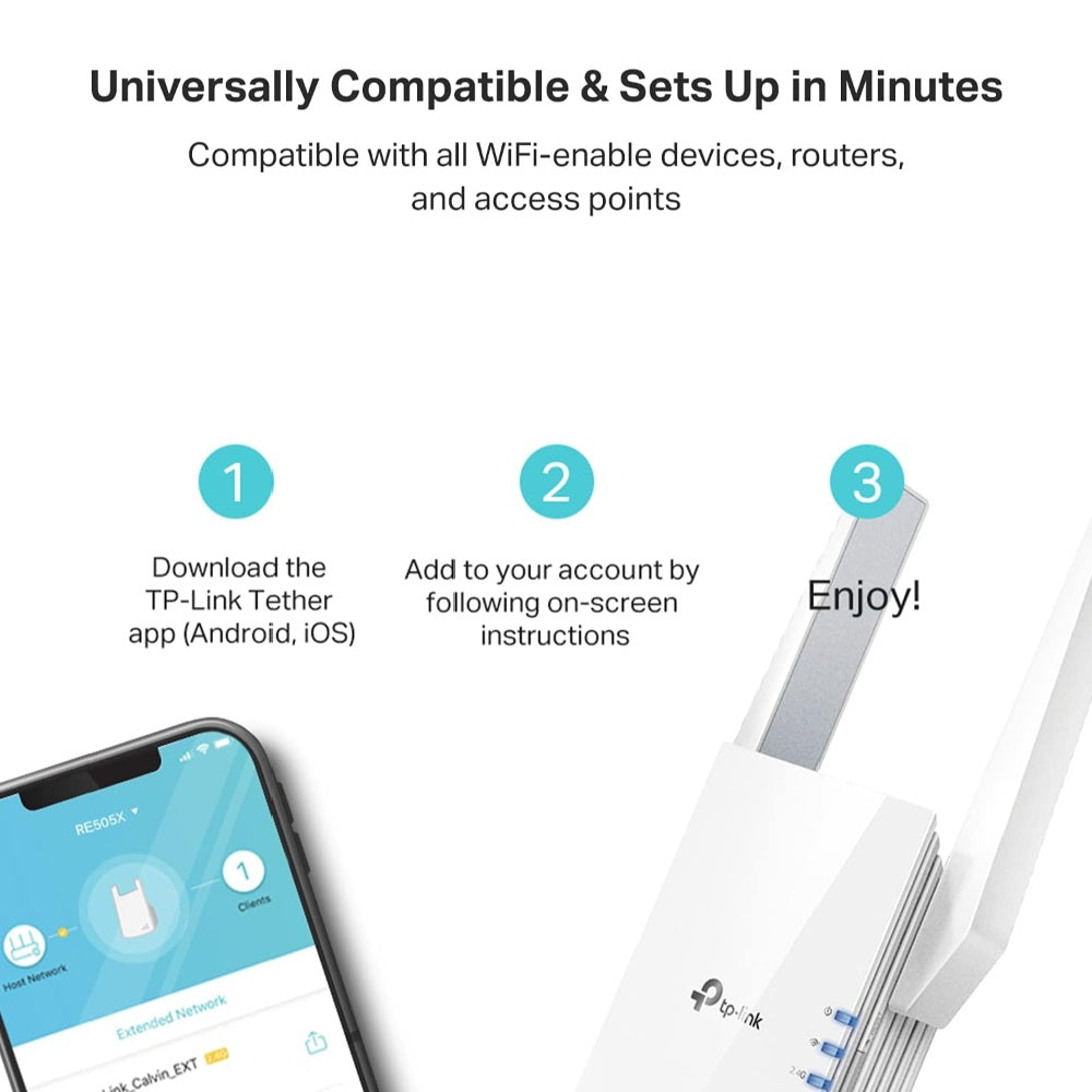 TP-LINK AX1800 WIFI 6 EXTENDER - RE605X