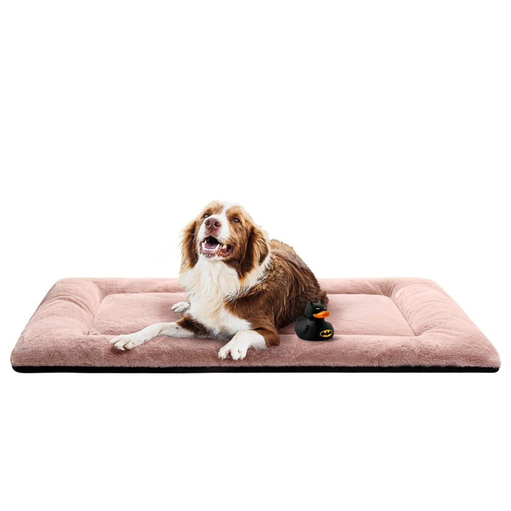 ULTRA SOFT WASHABLE DOG CRATE PAD, ANTI-SLIP MAT FOR MEDIUM / LARGE DOGS, PINK (48 INCH)