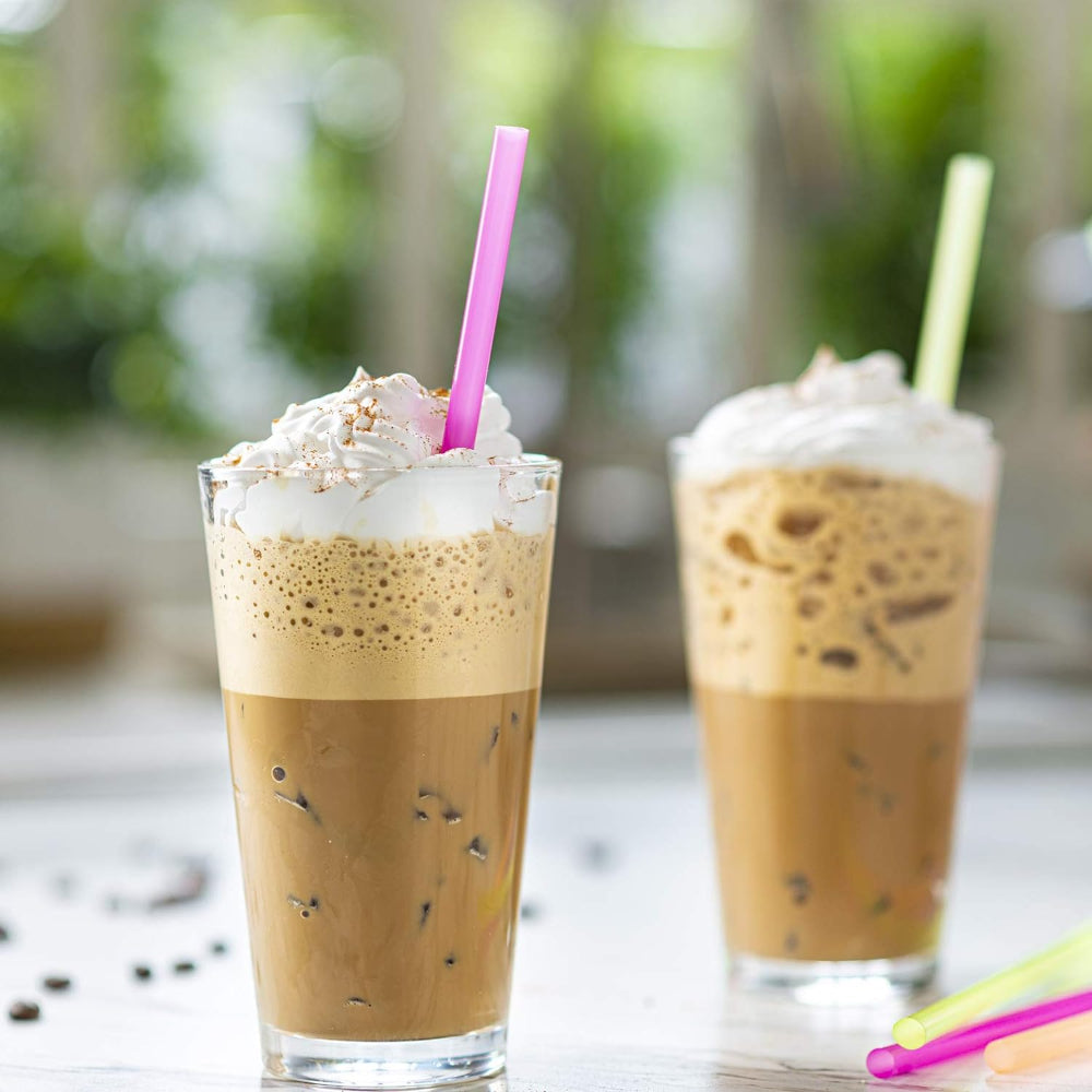 COMFY PACKAGE WIDE PLASTIC STRAWS FOR DRINKING & SMOOTHIES, 8 MM - 3000 COUNT