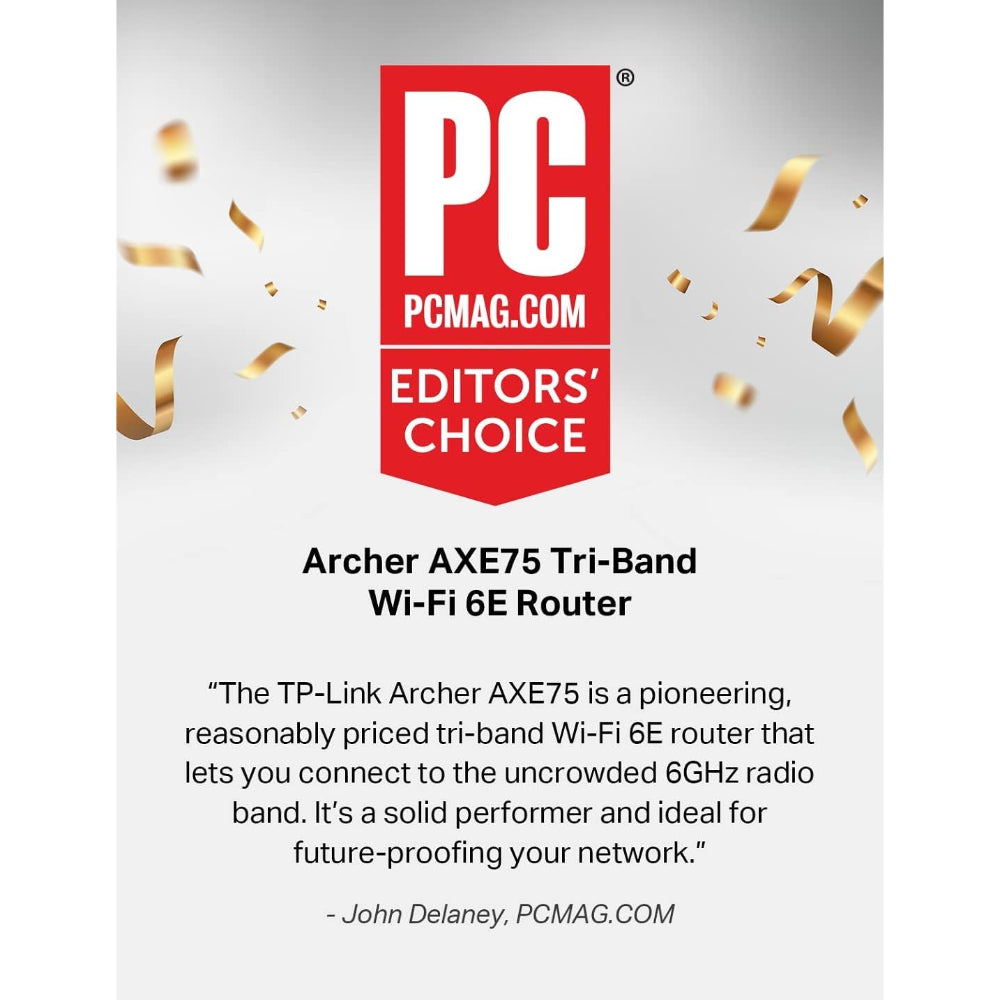 TP-LINK AXE5400 TRI-BAND WIFI 6E ROUTER (ARCHER AXE75) - GIGABIT WIRELESS INTERNET ROUTER