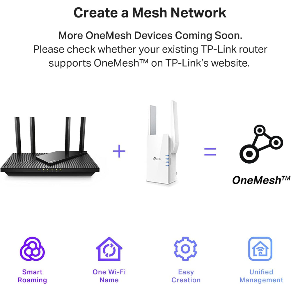 TP-LINK AX1800 WIFI 6 EXTENDER - RE605X