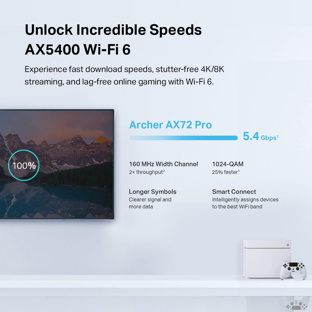 TP-LINK AX5400 WIFI 6 (ARCHER AX72 PRO) WIRELESS INTERNET ROUTER