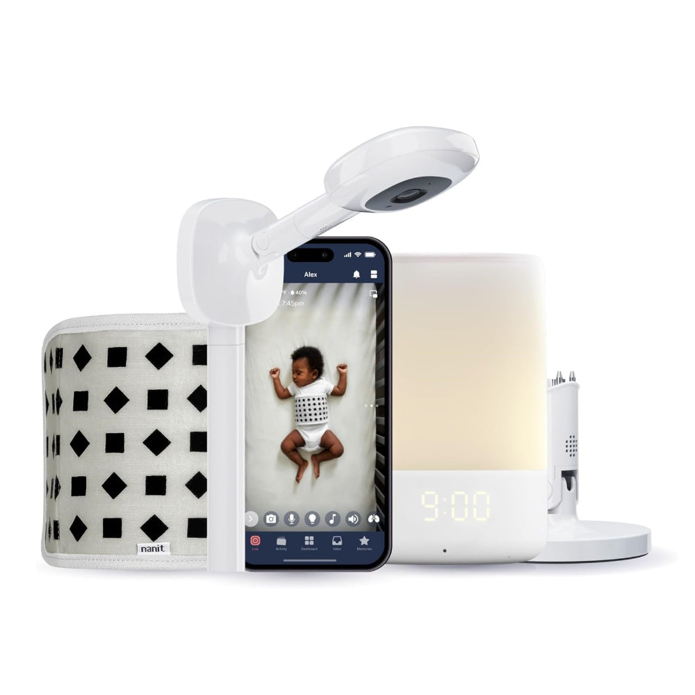 NANIT SUPERIOR SLEEP SET: NANIT PRO CAMERA, WALL MOUNT, TRAVEL STAND, AND SOUND + LIGHT MACHINE