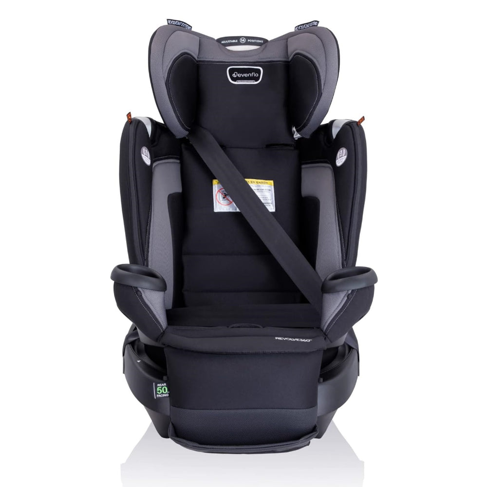 EVENFLO REVOLVE360 EXTEND ALL-IN-ONE ROTATIONAL CAR SEAT WITH QUICK CLEAN COVER (REVERE GRAY)
