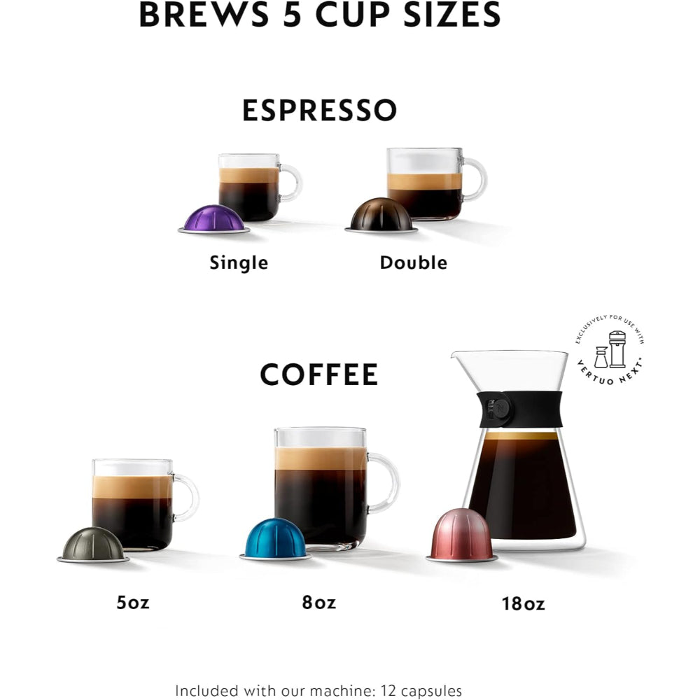 NESPRESSO VERTUOPLUS COFFEE AND ESPRESSO MACHINE BY BREVILLE, 1.1 LITERS, INK BLACK