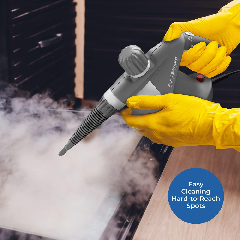 PURSTEAM HANDHELD PRESSURIZED STEAM CLEANER WITH 9 MULTI SURFACE CLEANING TOOLS