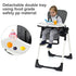 INFANS HIGH CHAIR, FOLDABLE, ADJUSTABLE BACKREST / FOOTREST / SEAT HEIGHT, REMOVEABLE TRAY