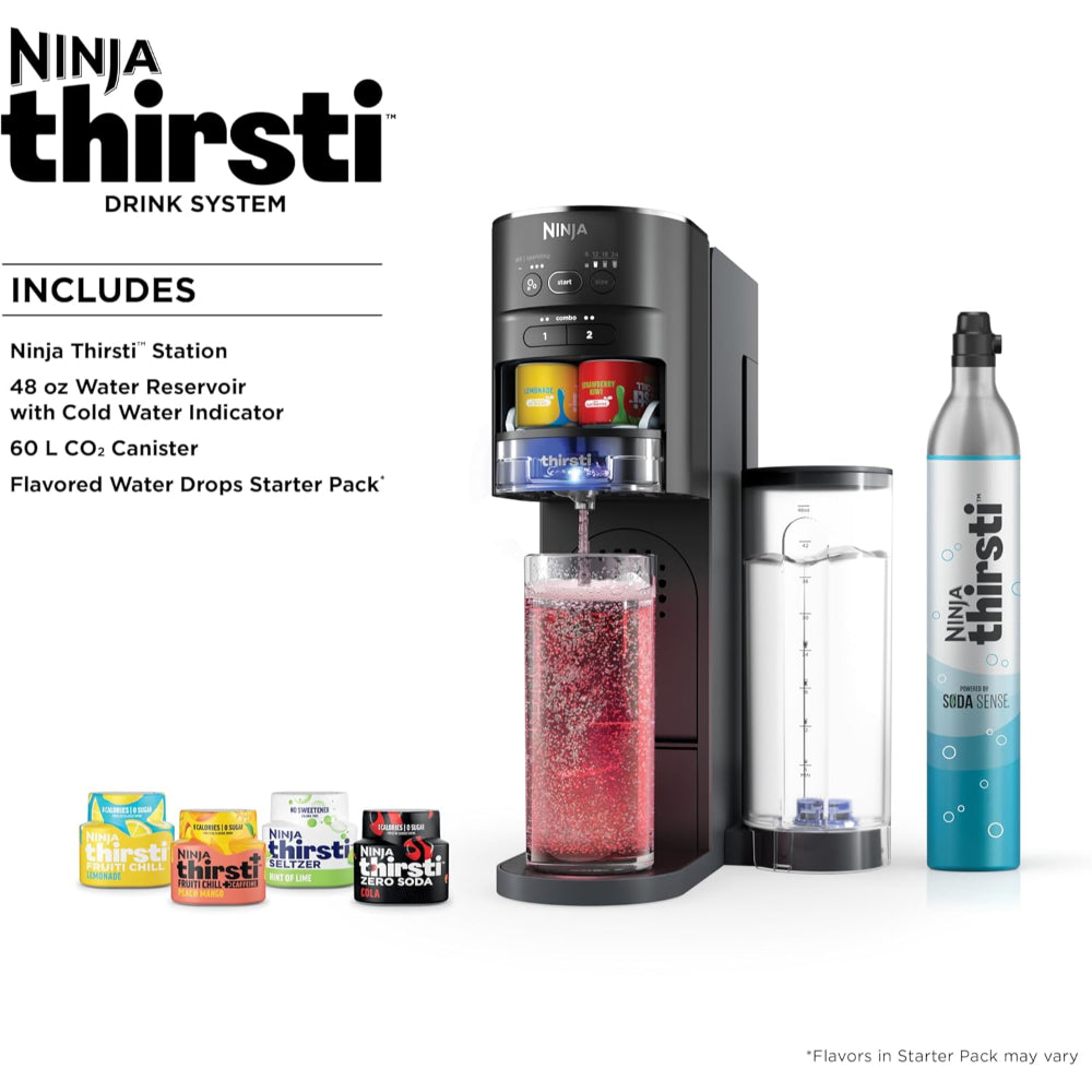 NINJA THIRSTI DRINK SYSTEM, SODA MAKER – WC1001, BLACK
