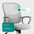 SMUG ERGONOMIC MID-BACK MESH OFFICE CHAIR WITH LUMBAR SUPPORT