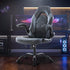 COMPUTER GAMING CHAIR, WITH LUMBAR SUPPORT AND FLIP-UP ARMRESTS, GREY
