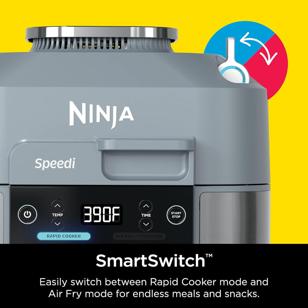 NINJA SF301 SPEEDI RAPID COOKER & AIR FRYER, 6-QT CAPACITY – SEA SALT GRAY