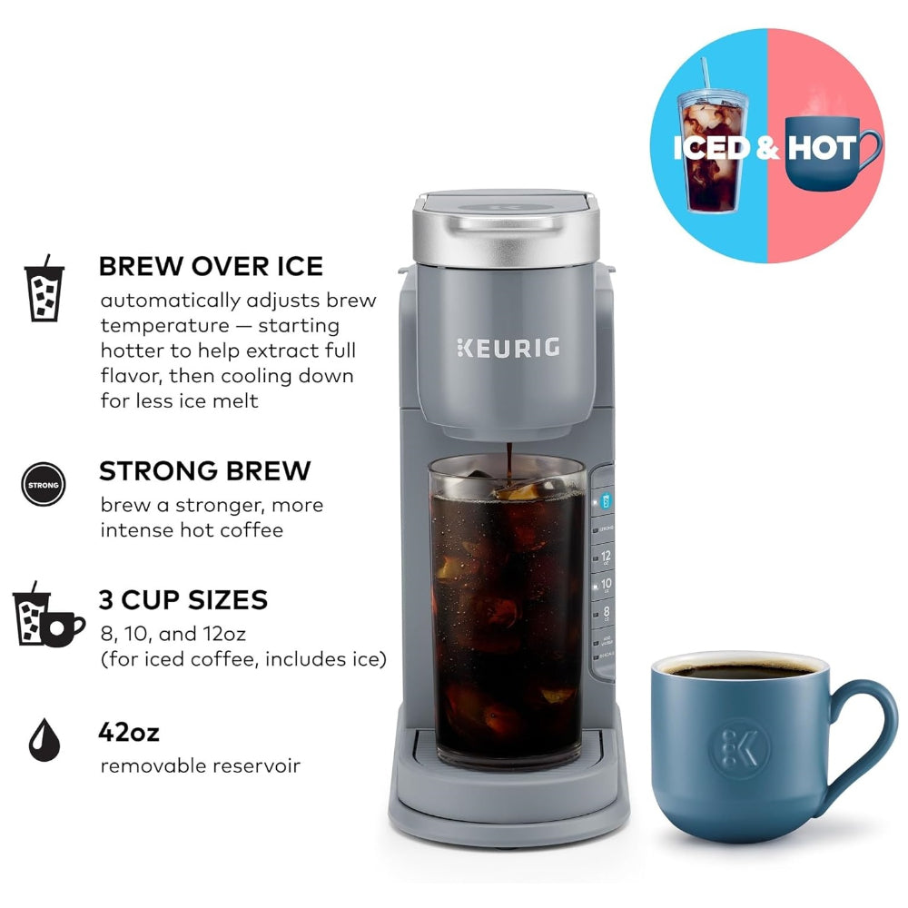 KEURIG K-ICED SINGLE SERVE COFFEE MAKER - BREWS HOT AND COLD - GRAY