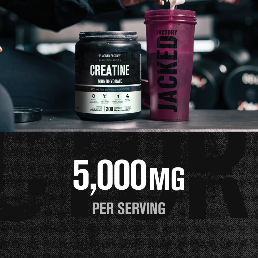 JACKED FACTORY CREATINE MONOHYDRATE POWDER 1000G - CREATINE SUPPLEMENT FOR MUSCLE GROWTH
