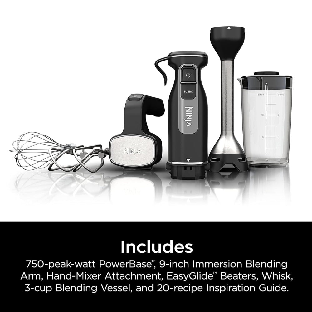 NINJA CI101 FOODI POWER MIXER SYSTEM, HAND BLENDER AND HAND MIXER COMBO, BLACK