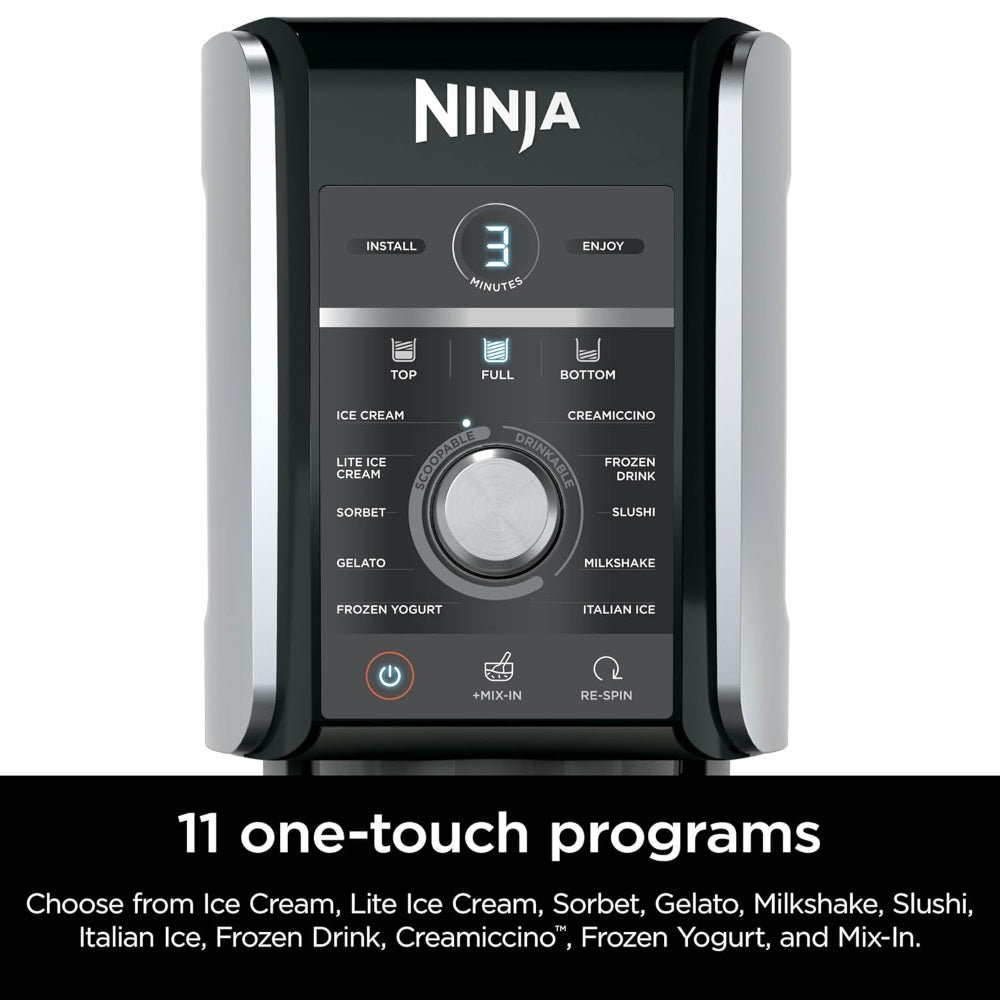 NINJA NC501 CREAMI DELUXE 11-IN-1 ICE CREAM & FROZEN TREAT MAKER, XL CAPACITY, SILVER