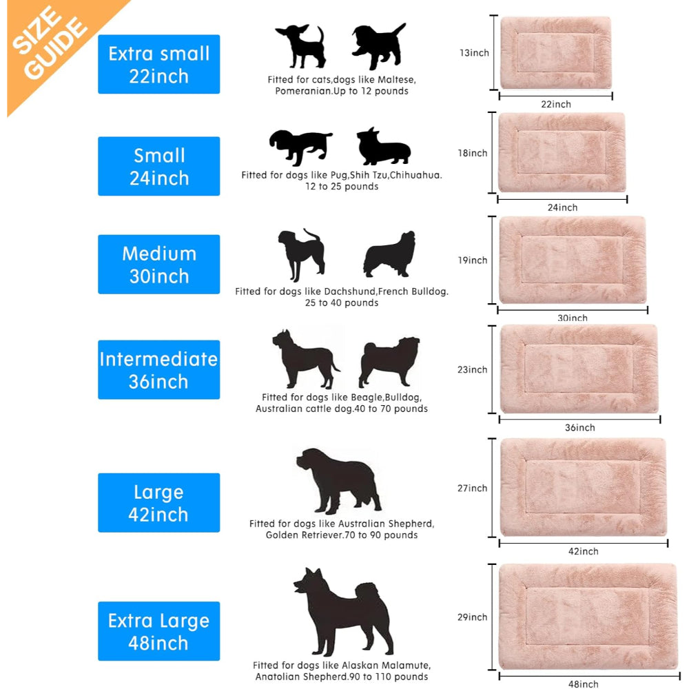ULTRA SOFT WASHABLE DOG CRATE PAD, ANTI-SLIP MAT FOR MEDIUM / LARGE DOGS, PINK (48 INCH)