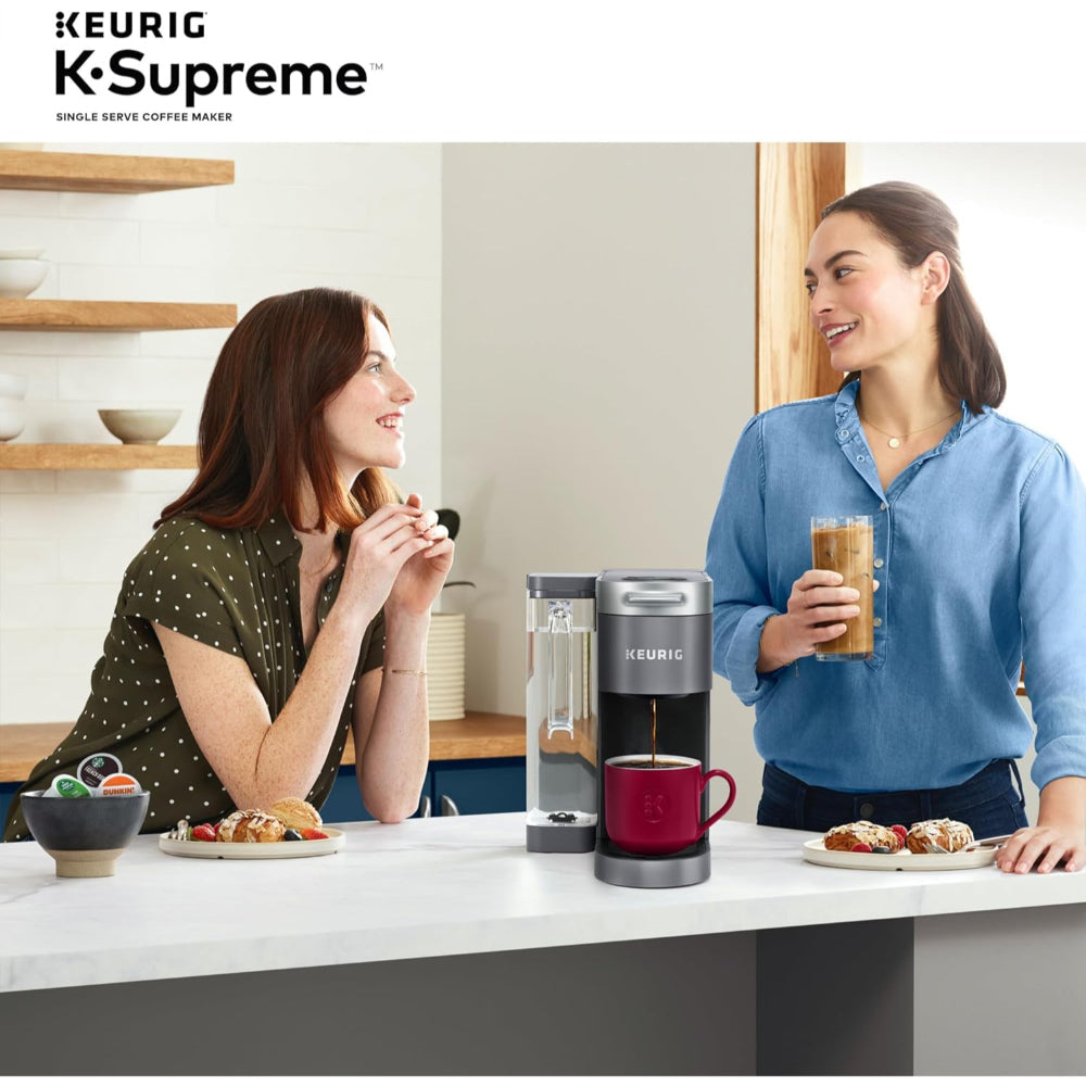 KEURIG K-SUPREME SINGLE SERVE K-CUP POD COFFEE MAKER, MULTISTREAM TECHNOLOGY, BLACK / GRAY