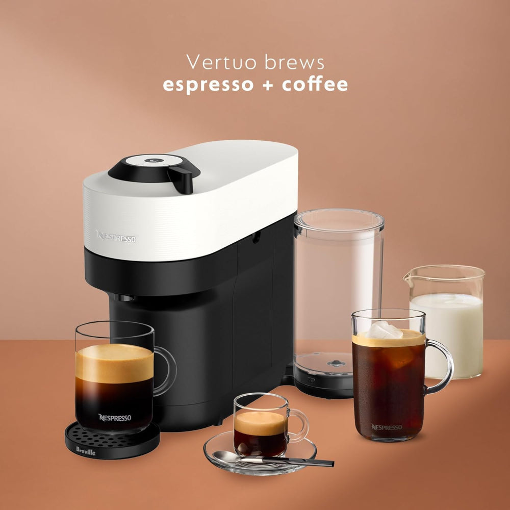 NESPRESSO VERTUO POP+ COFFEE AND ESPRESSO MAKER BY BREVILLE, COCONUT WHITE