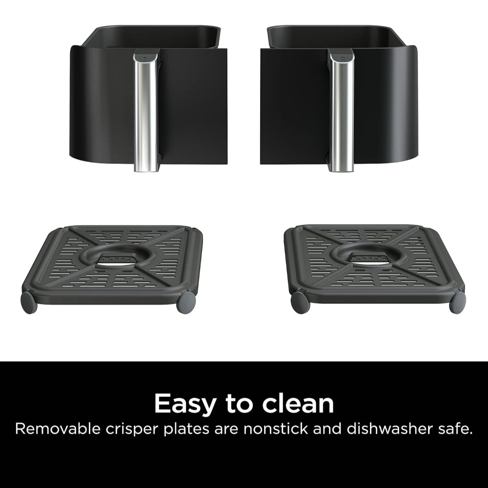 NINJA DZ090 FOODI 6 QUART 5-IN-1 DUALZONE 2-BASKET AIR FRYER, BLACK