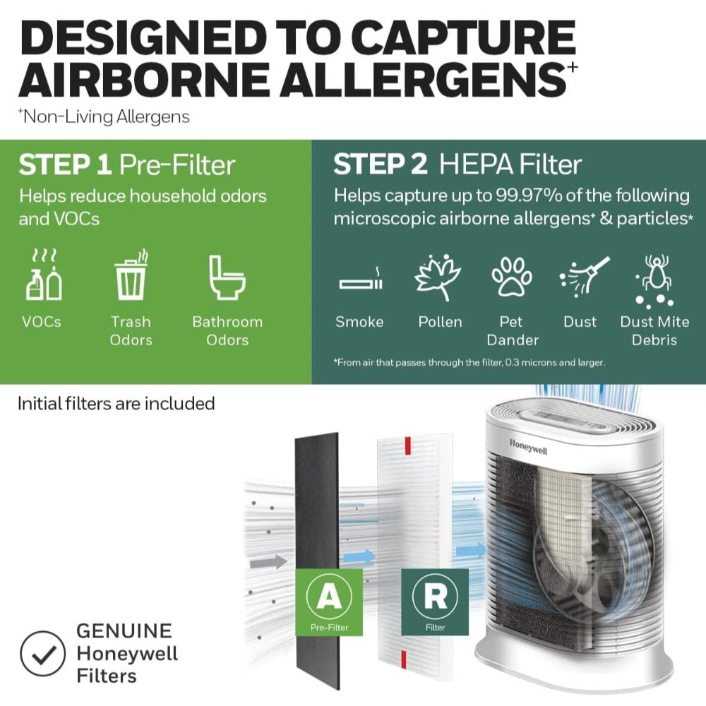 HONEYWELL HPA304 HEPA AIR PURIFIER FOR EXTRA LARGE ROOMS, WHITE