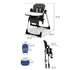 INFANS HIGH CHAIR, FOLDABLE, ADJUSTABLE BACKREST / FOOTREST / SEAT HEIGHT, REMOVEABLE TRAY