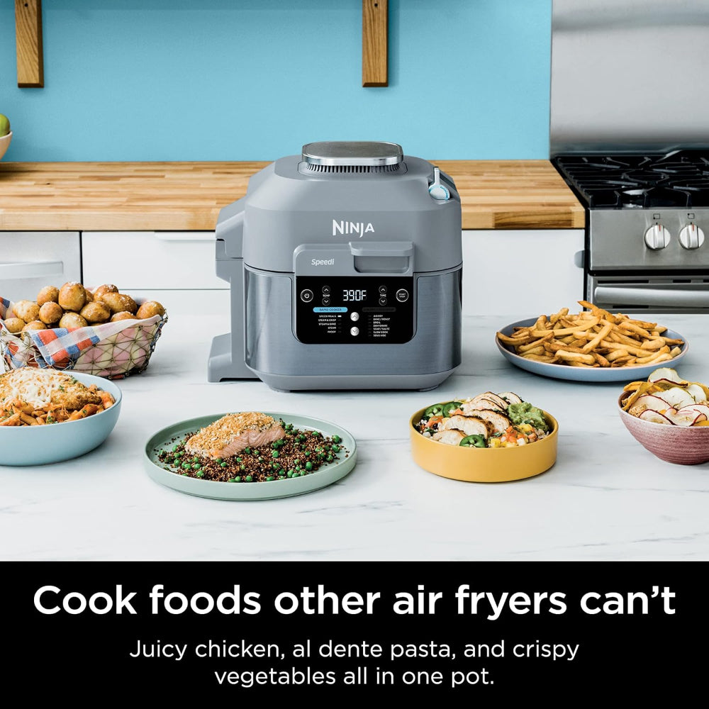 NINJA SF301 SPEEDI RAPID COOKER & AIR FRYER, 6-QT CAPACITY – SEA SALT GRAY