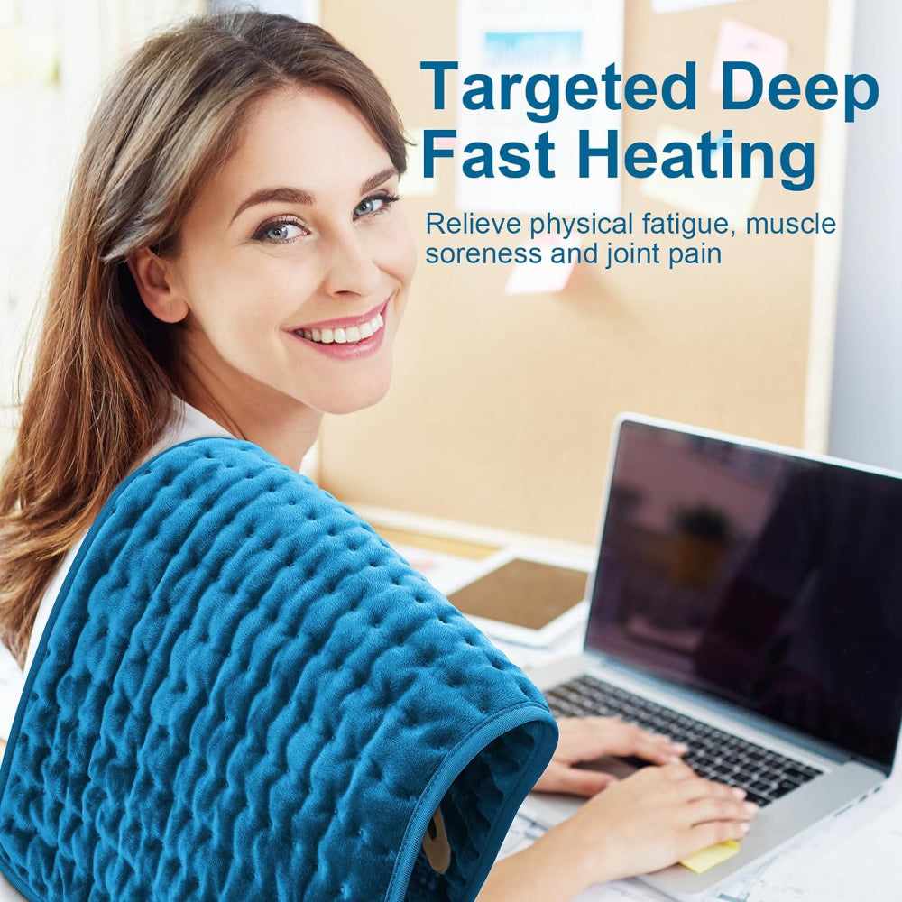 HEATING PAD FOR BACK PAIN RELIEF WITH 6 HEAT SETTINGS AND AUTO-OFF, 16" X 24"